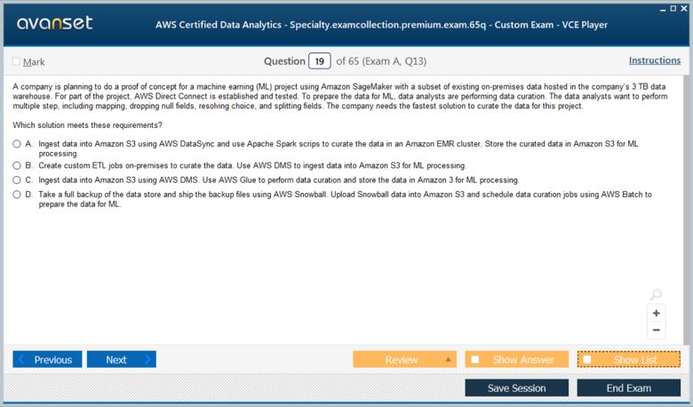AWS Certified Data Analytics - Specialty Premium VCE Screenshot #2